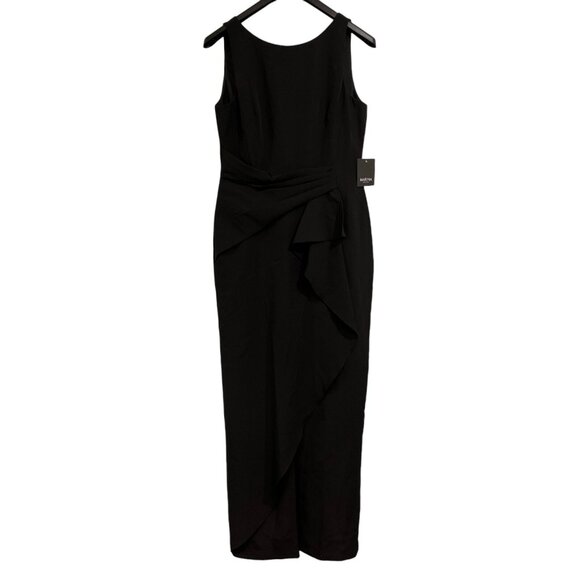 Marina Jumpsuit Womens 10 Black Wide Leg Cascade Ruffle Capsule Neutral Event - Picture 1 of 11